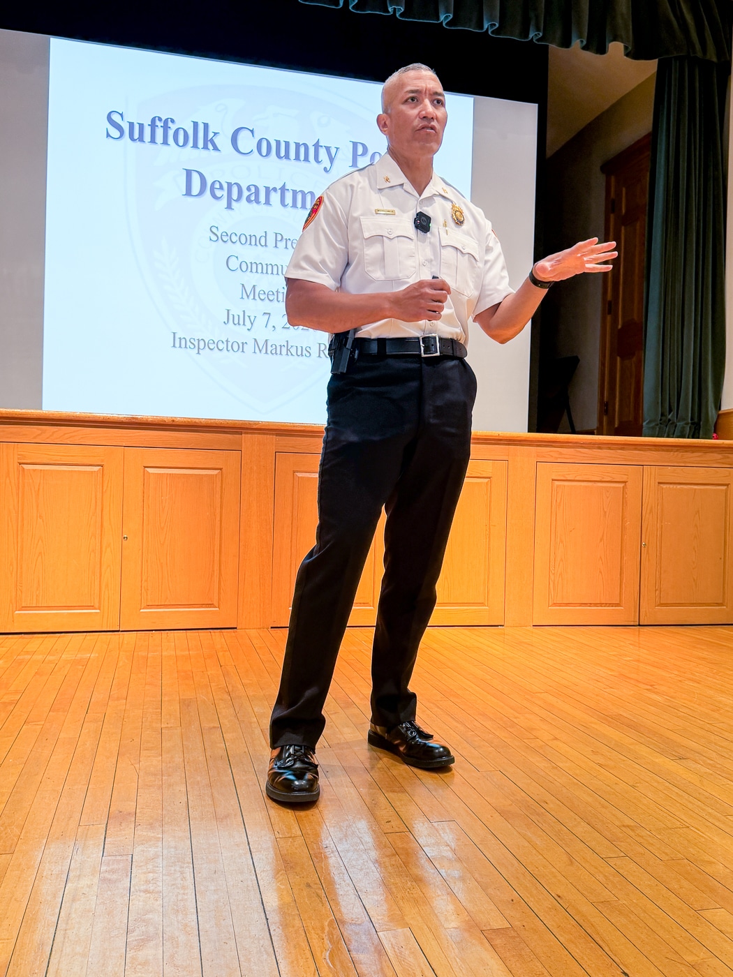 Inspector Markus Rivera. Illegal Massage Business Enterprise Dismantled: July 2026 Suffolk County Police Department 2nd Precinct Community Meeting