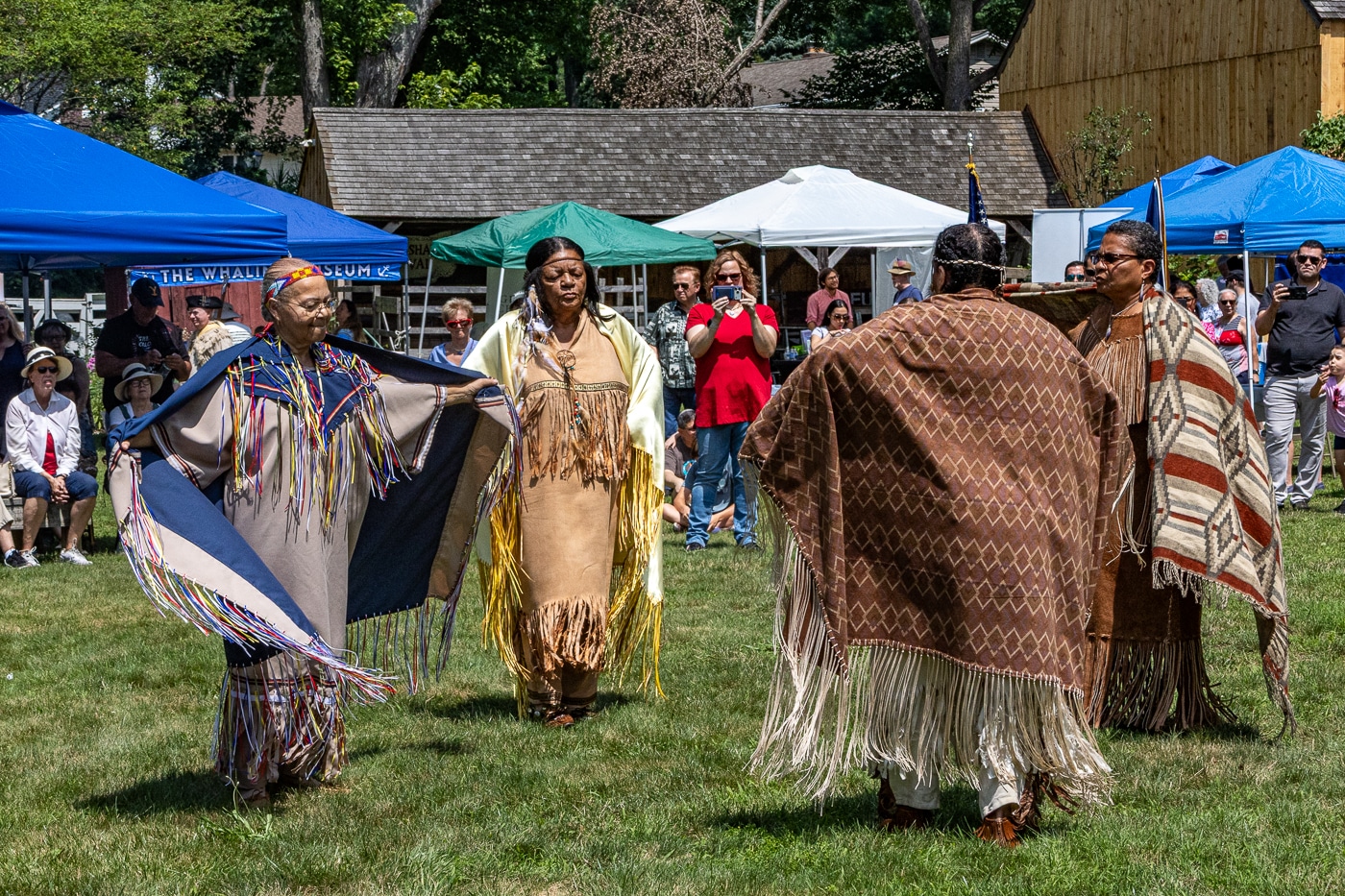 Montaukett Indian Nation women perform the Free Shawl Dance. Huntington Recreates July 22, 1776 During America's 250th Celebration