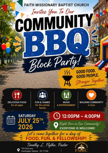 Faith Missionary Baptist Church Community BBQ Block Party – Free
