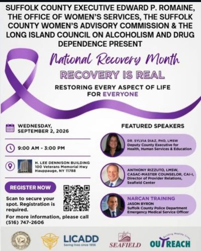 💜 Recovery Is REAL – Join Us for Suffolk County's National Recovery Month Kick-Off! 💜