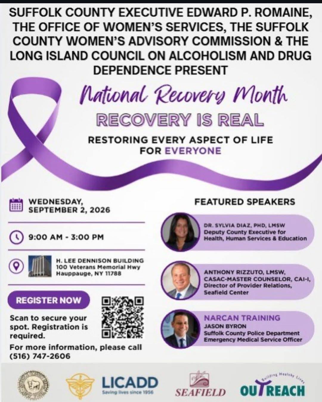 💜 Recovery Is REAL – Join Us for Suffolk County's National Recovery Month Kick-Off! 💜
