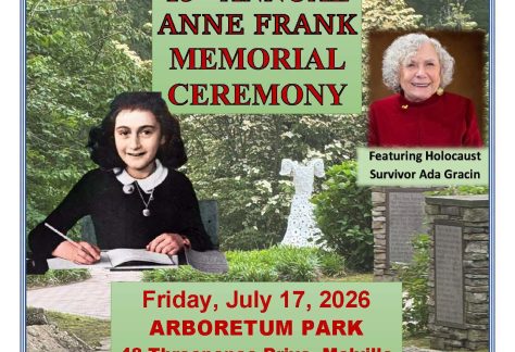 15th Annual Anne Frank Memorial Ceremony – Free