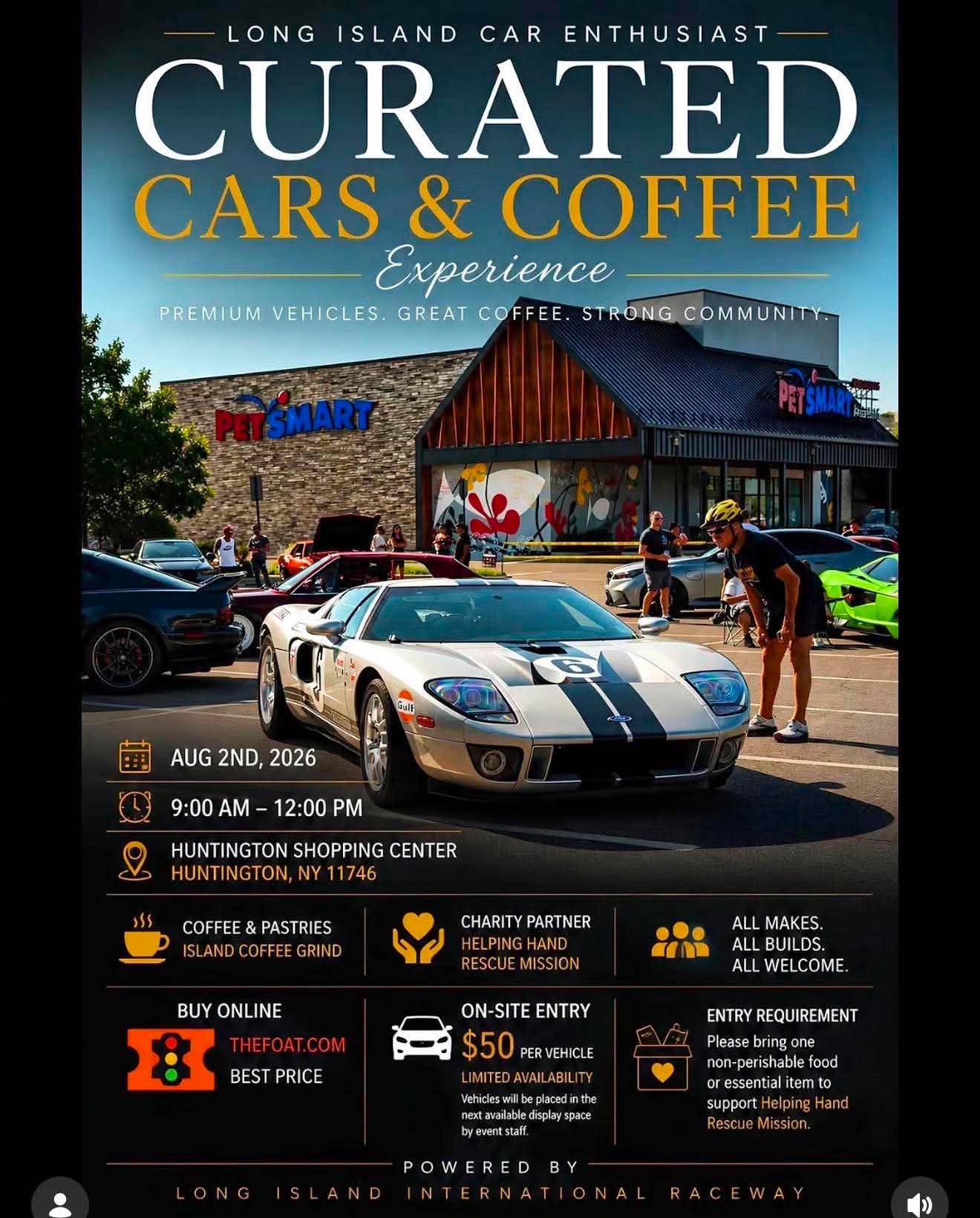 Food & Essential Goods Drive with Long Island Car Enthusiasts to benefit Helping Hands Rescue Mission – Free