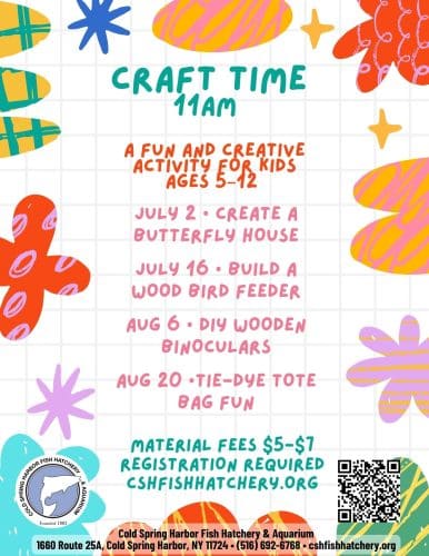 Craft Time at the Cold Spring Harbor Fish Hatchery & Aquarium - Ages 5-12