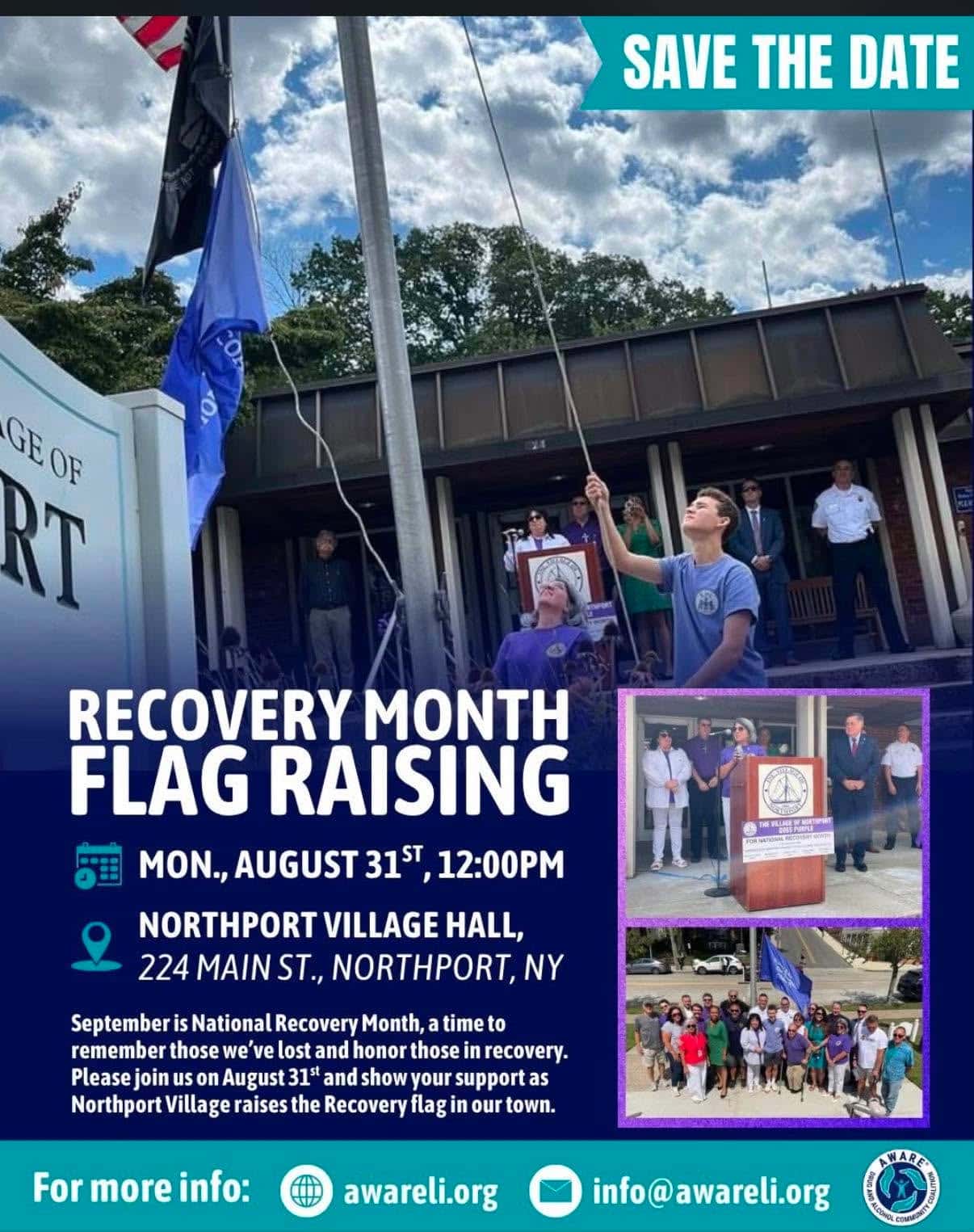 Northport Recovery Month Flag Raising – Free