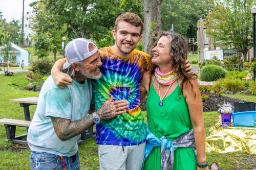 Gabriel Woods with his parents Peter Woods and Michelle Santill Perez. Community Shows Up to Celebrate Gabriel’s 17th Birthday at Heckscher Park