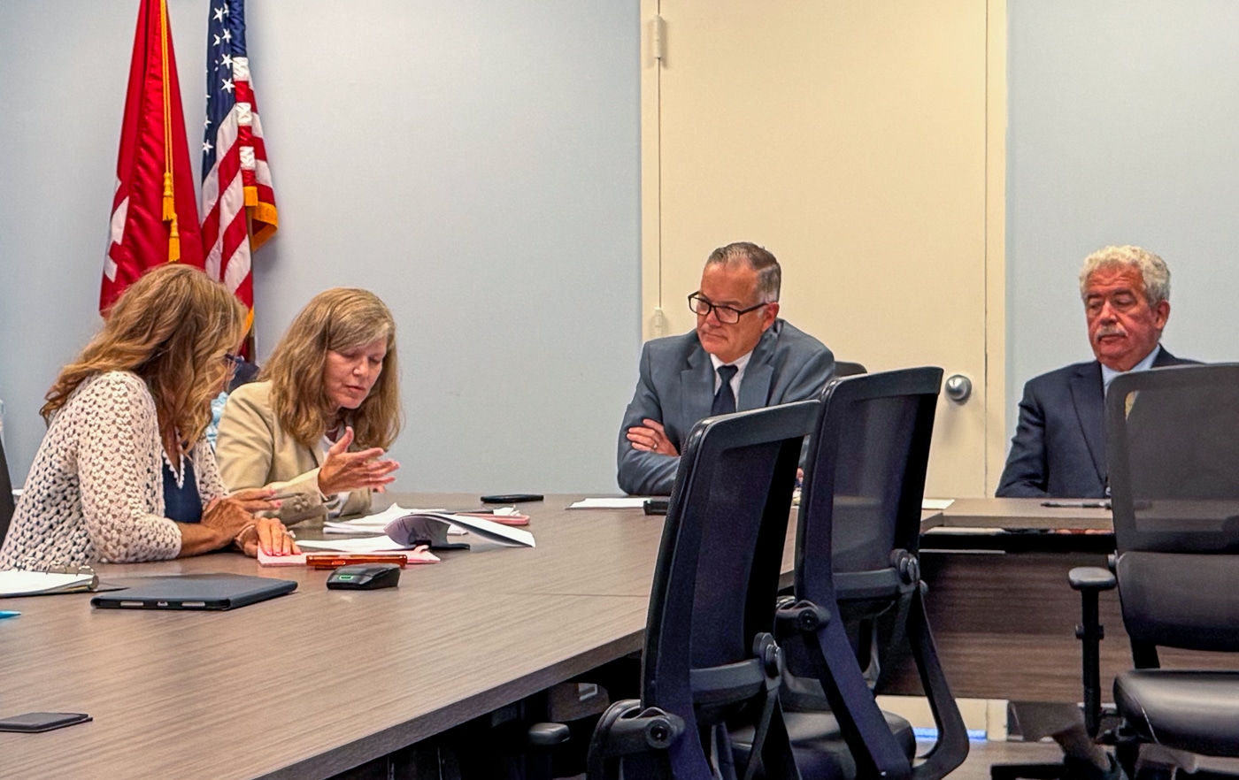 Councilwoman Theresa Mari, Councilwoman Jen Hebert and Supervisor Ed Smyth. Huntington Faces $16 Million Budget Gap as Town Begins 2027 Budget Talks