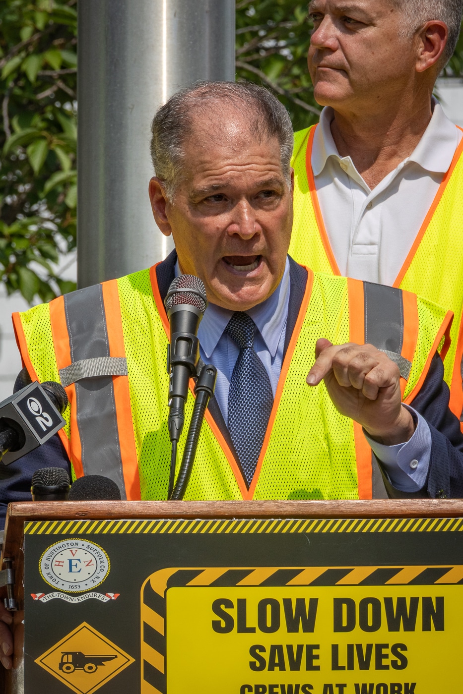 NYS Senator Mario Mattera rebuked “We’re the only fourth state in the whole country that does not have deadly driving laws. I’m going to ask everybody, why? This is unacceptable!” Huntington Officials Urge Work Zone Safety - Demand Action on Drugged Driving Laws