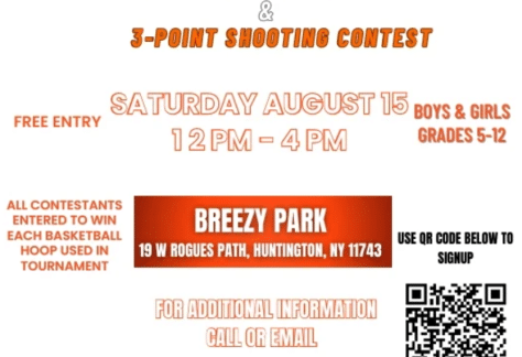 3-on-3 Basketball Tournament & 3-Point Shooting Contest Grades 5-12 - Free