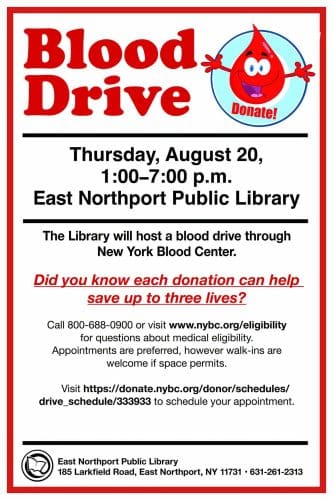 Blood Drive - East Northport Public Library