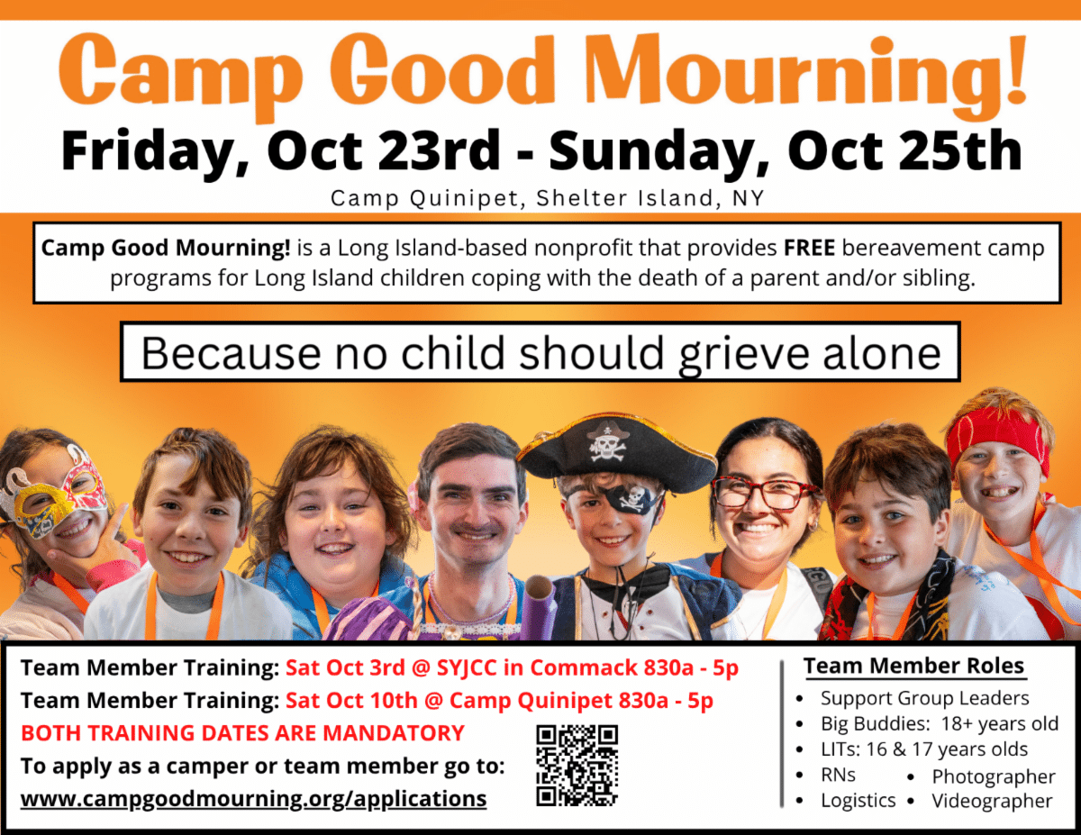 Camp Good Mourning! Looking for Team Member Volunteers, Training Dates