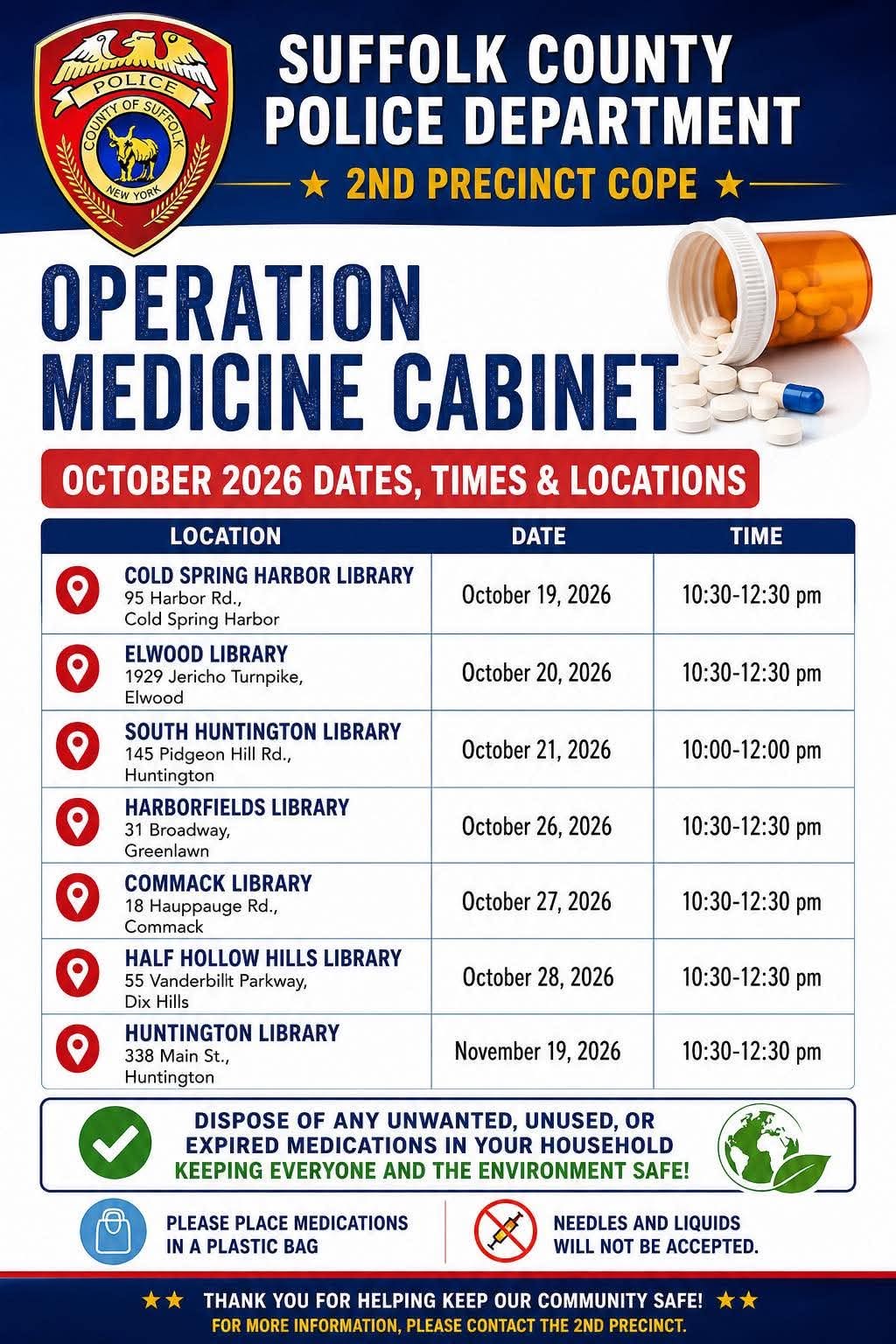 Operation Medicine Cabinet - SCPD 2nd Precinct Cope Free