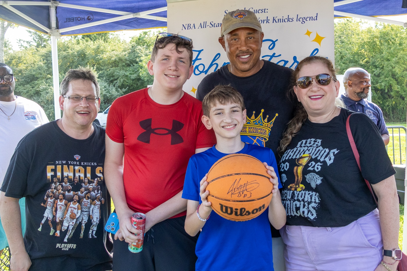 New York Knicks NBA Legend John Starks posed for photos with fans at the Summer Carnival. Summer Carnival Brings Families Together at Breezy Park
