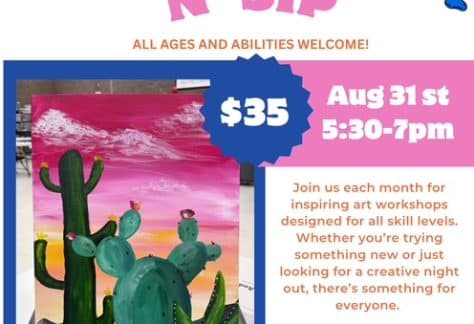 Paint N' Sip at Spirit of Huntington Art Center