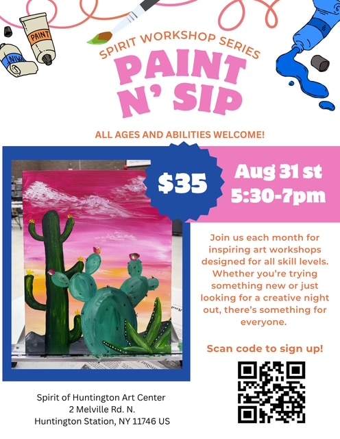 Paint N' Sip at Spirit of Huntington Art Center