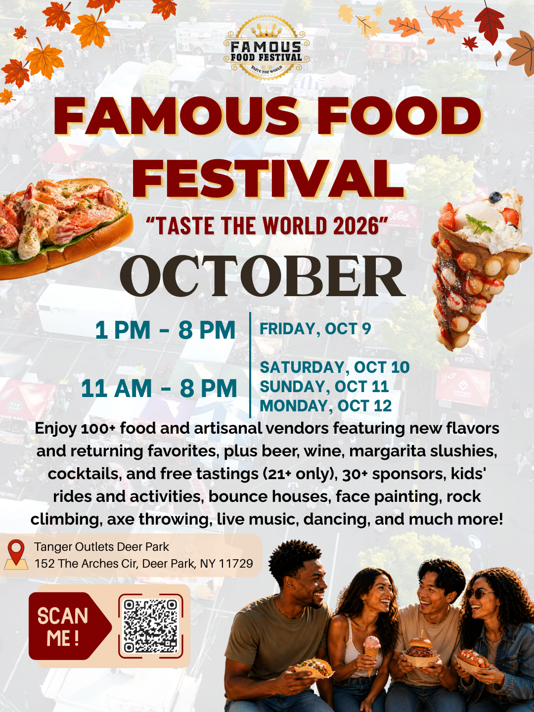 Famous Food Festival 2026 – Columbus Day Weekend at Tanger Outlets Deer Park, NY