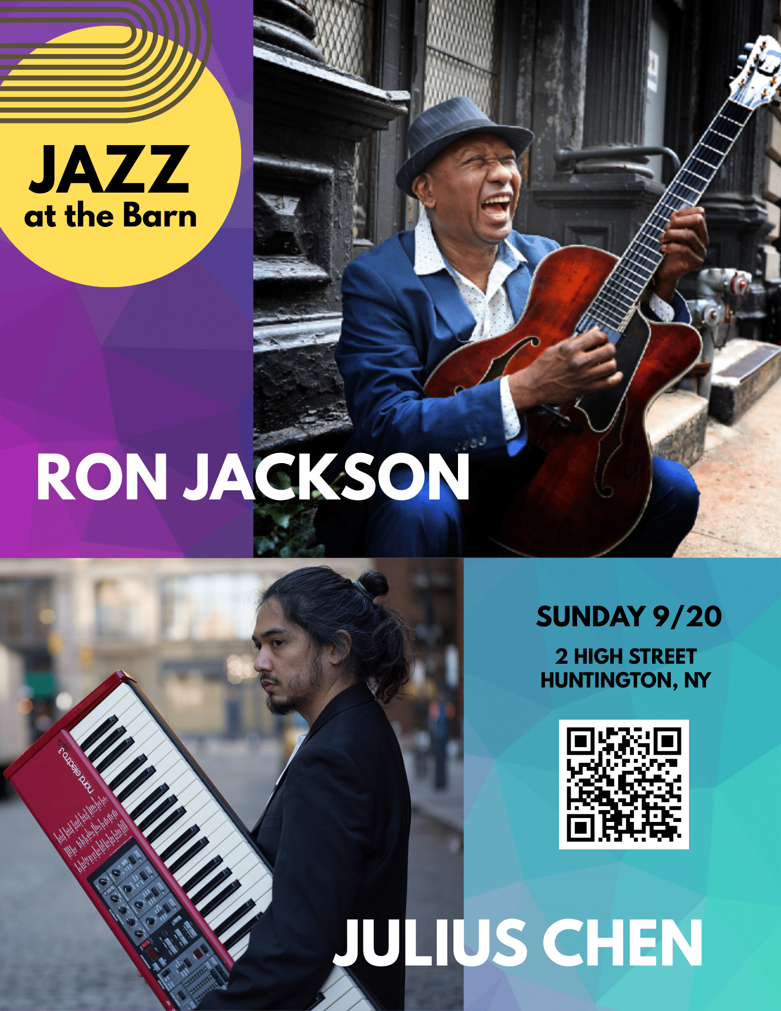 Ron Jackson and Julius Chen at Jazz at the Barn
