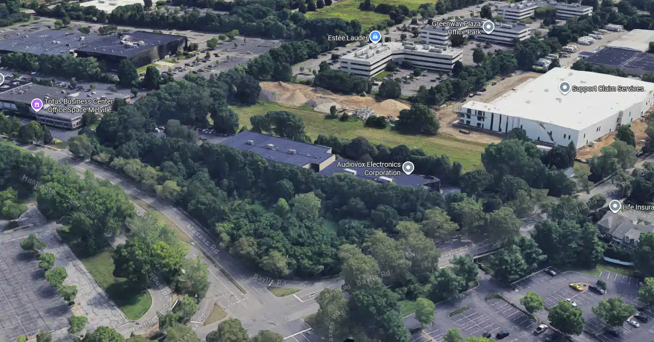 Cornerstone Melville Advances to Public Hearing After 3-2 Town Board Vote. Aerial view.