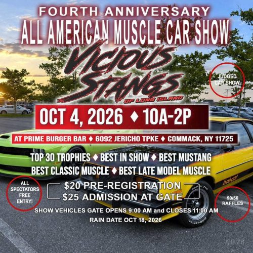 4th Anniversary All American Muscle Car Show – Free for Spectators