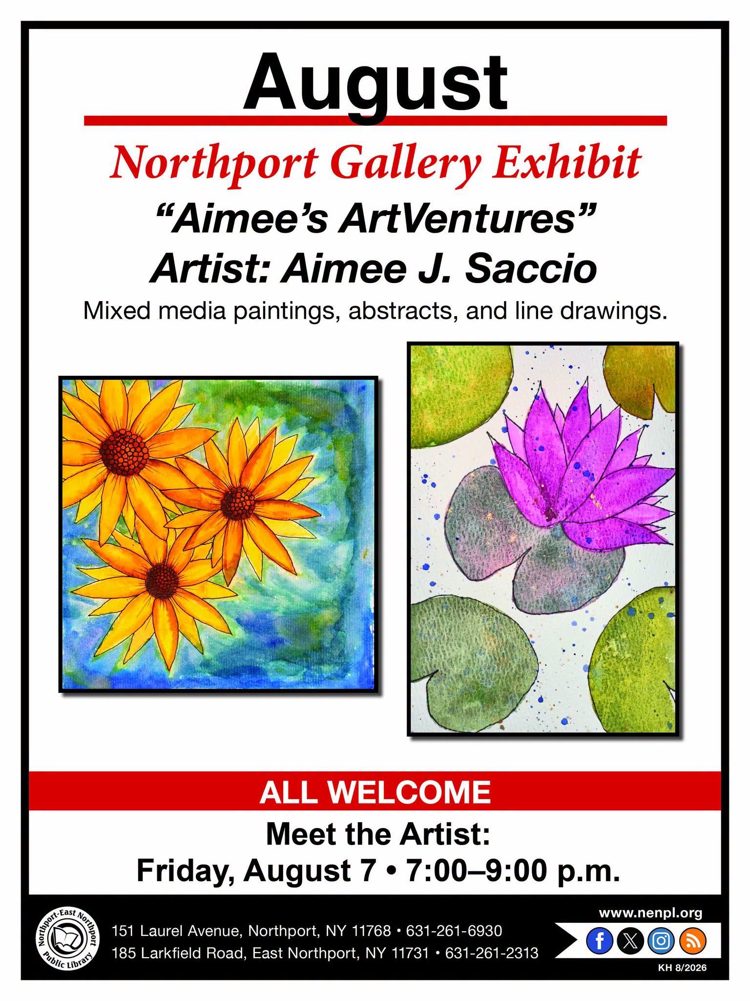 Northport Gallery Exhibit: Aimee's ArtVentures Reception - Free