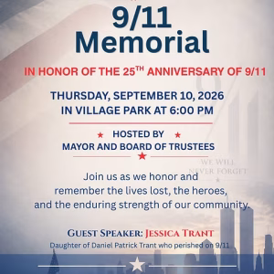 Village of Northport 25th Anniversary 9/11 Memorial Ceremony – Free