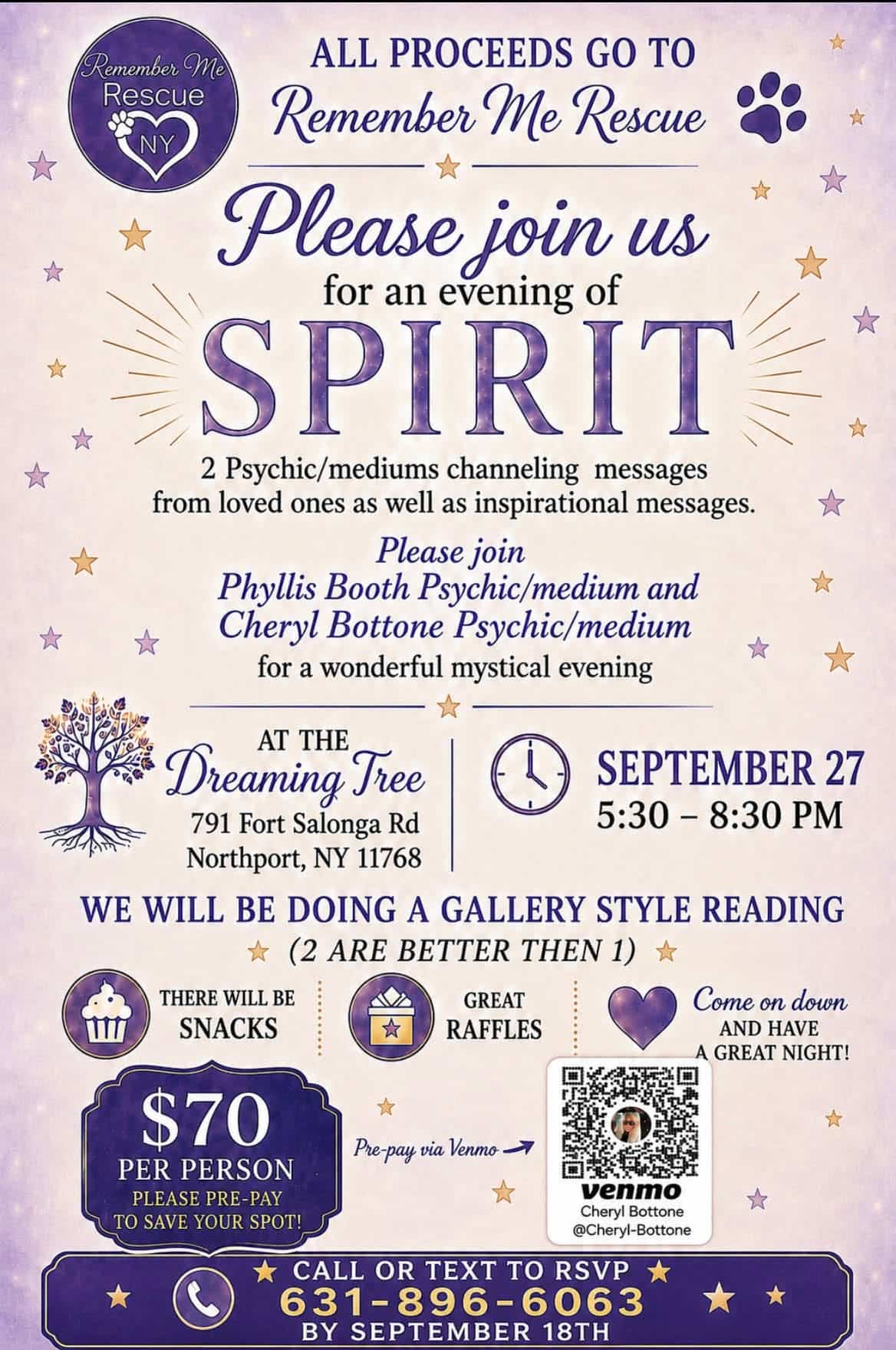 An Evening of Spirit – Remember Me Rescue Fundraiser