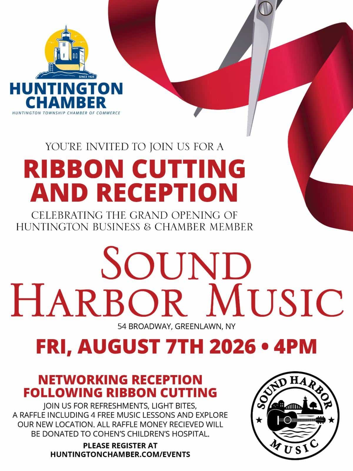 Sound Harbor Music Ribbon Cutting & Reception – Free