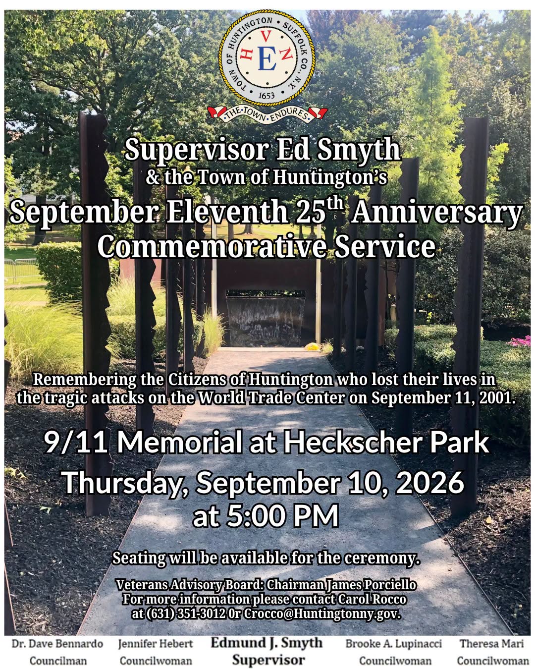 September 11th 25th Anniversary Commemorative Service - Town of Huntington