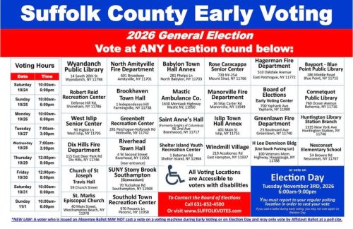 Suffolk County Early Voting – 2026 General Election