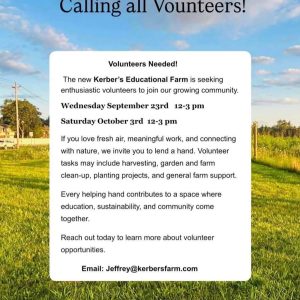 Kerber’s Educational Farm Volunteer Days – Free
