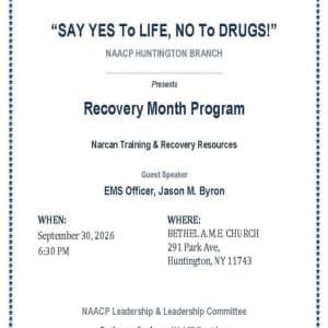 NAACP Huntington Branch Recovery Month Program – Free