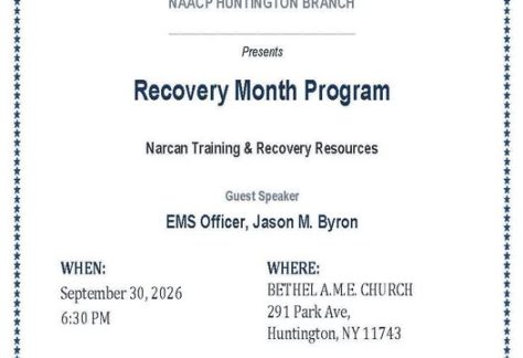NAACP Huntington Branch Recovery Month Program – Free