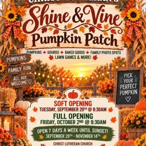 Christ Lutheran’s Shine & Vine Pumpkin Patch