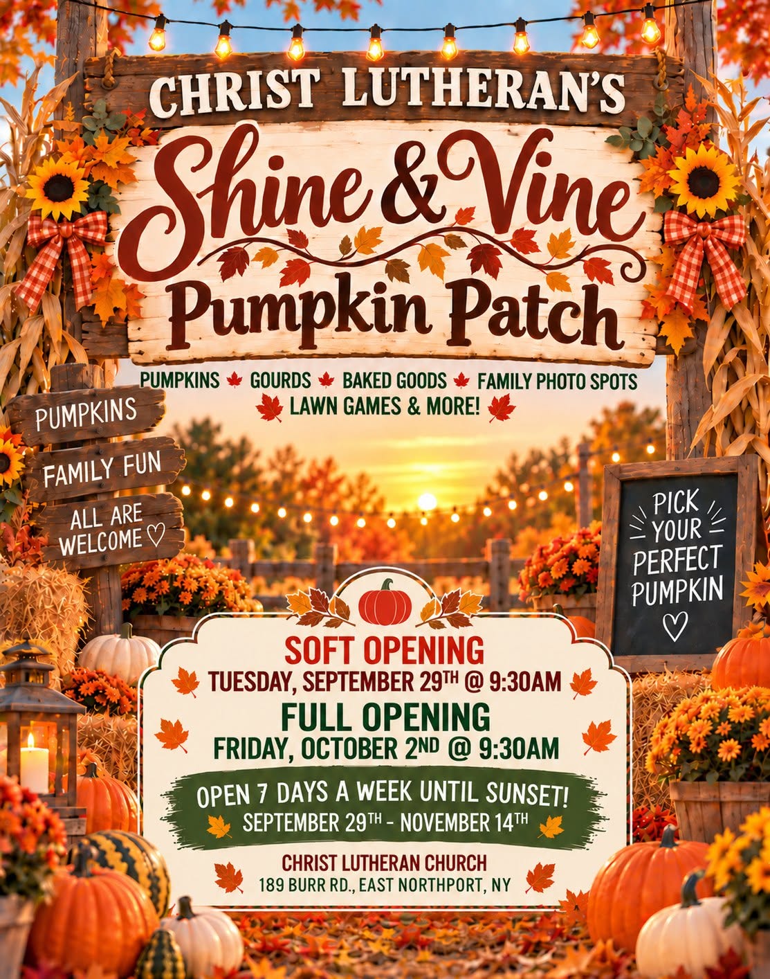 Christ Lutheran’s Shine & Vine Pumpkin Patch