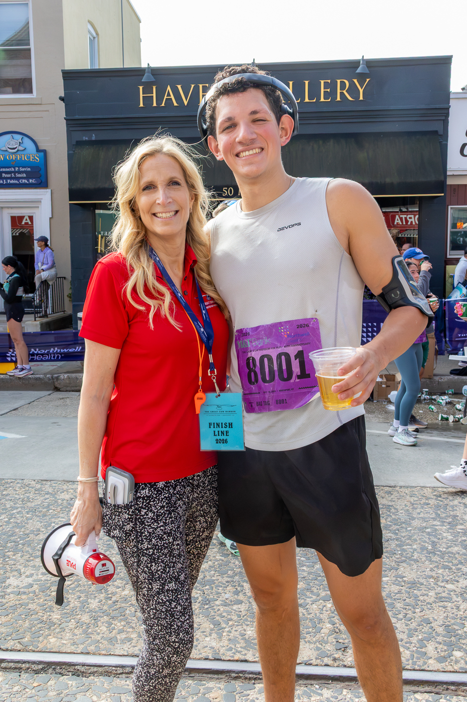 Laura and Miles Lerner after the 2026 Race. The Great Cow Harbor 10K Run 2026