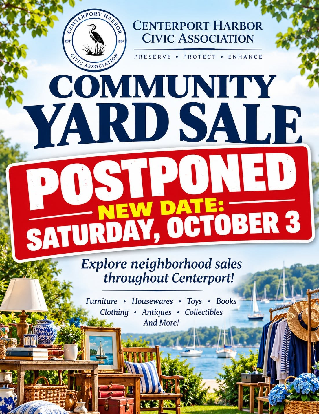CHCA Yard Sale Postponed