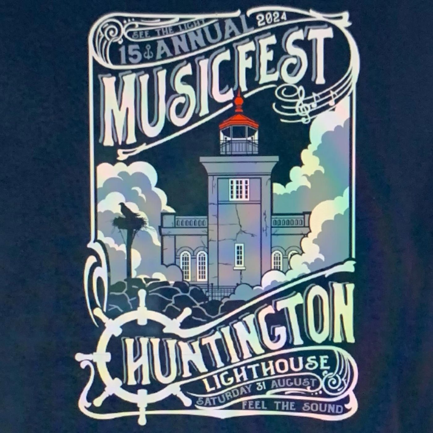 2024 15th Annual Musicfest T-Shirt. Huntington Lighthouse Musicfest Remains on Hold as Preservation Work Continues