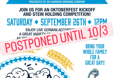 Postponed to 10/3: Oktoberfest 26 at Six Harbors Brewing Company
