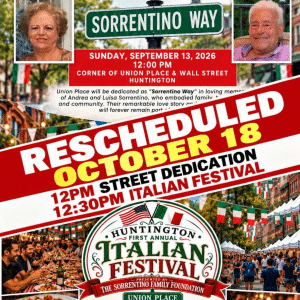 NEW DATE: Sorrentino Way Street Dedication Honoring Andrea & Luisa Sorrentino – Free