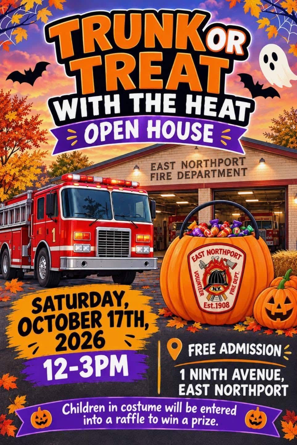 Trunk or Treat with the Heat Open House – East Northport Fire Department - Free