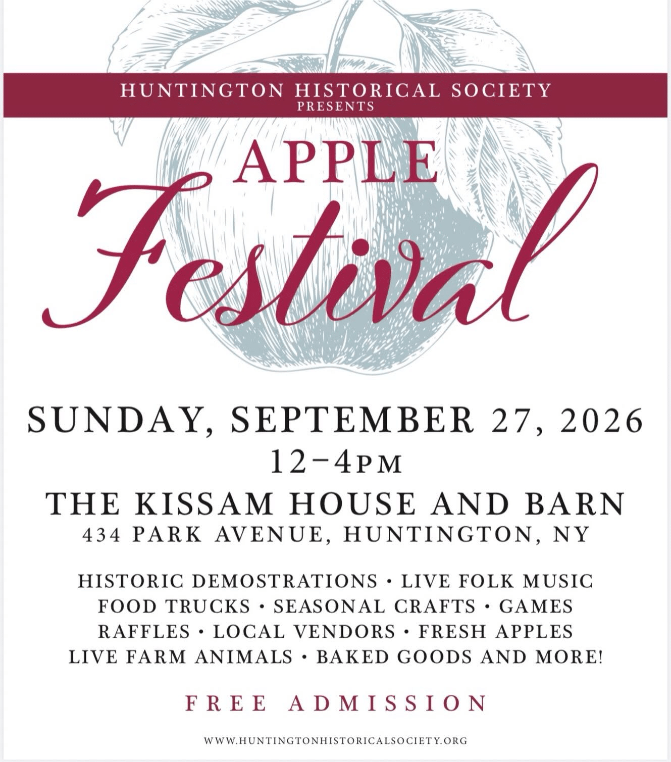 Huntington Historical Society Apple Festival – Free