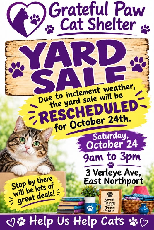 Grateful Paw Cat Shelter Yard Sale – Free