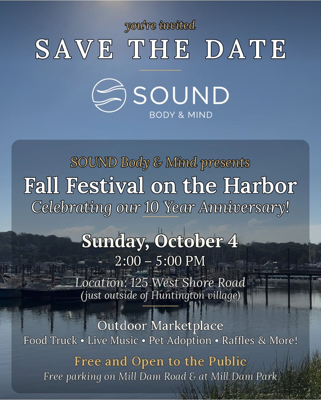 NEW DATE: SOUND Body & Mind Fall Festival on the Harbor – Free
