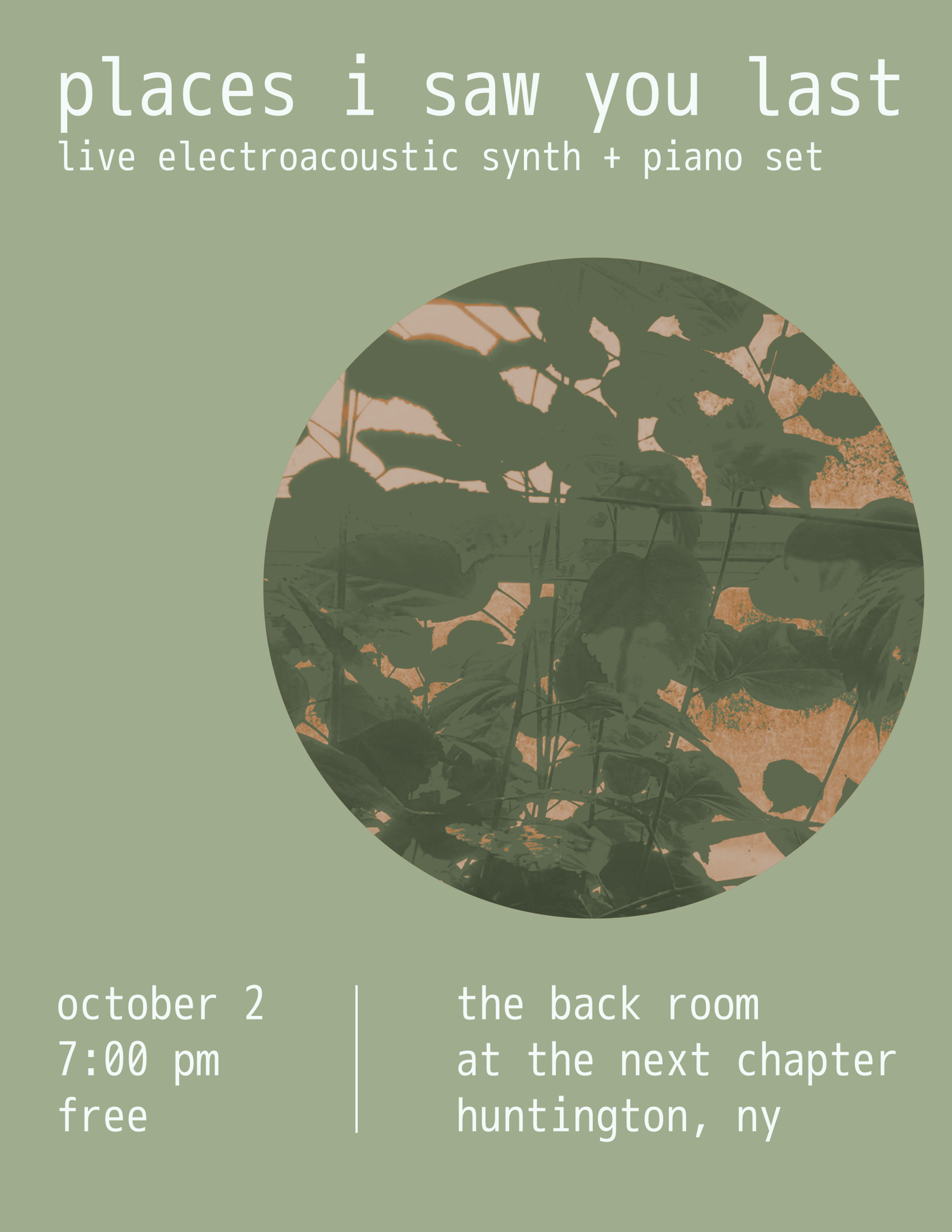 places i saw you last — Live Electroacoustic Set