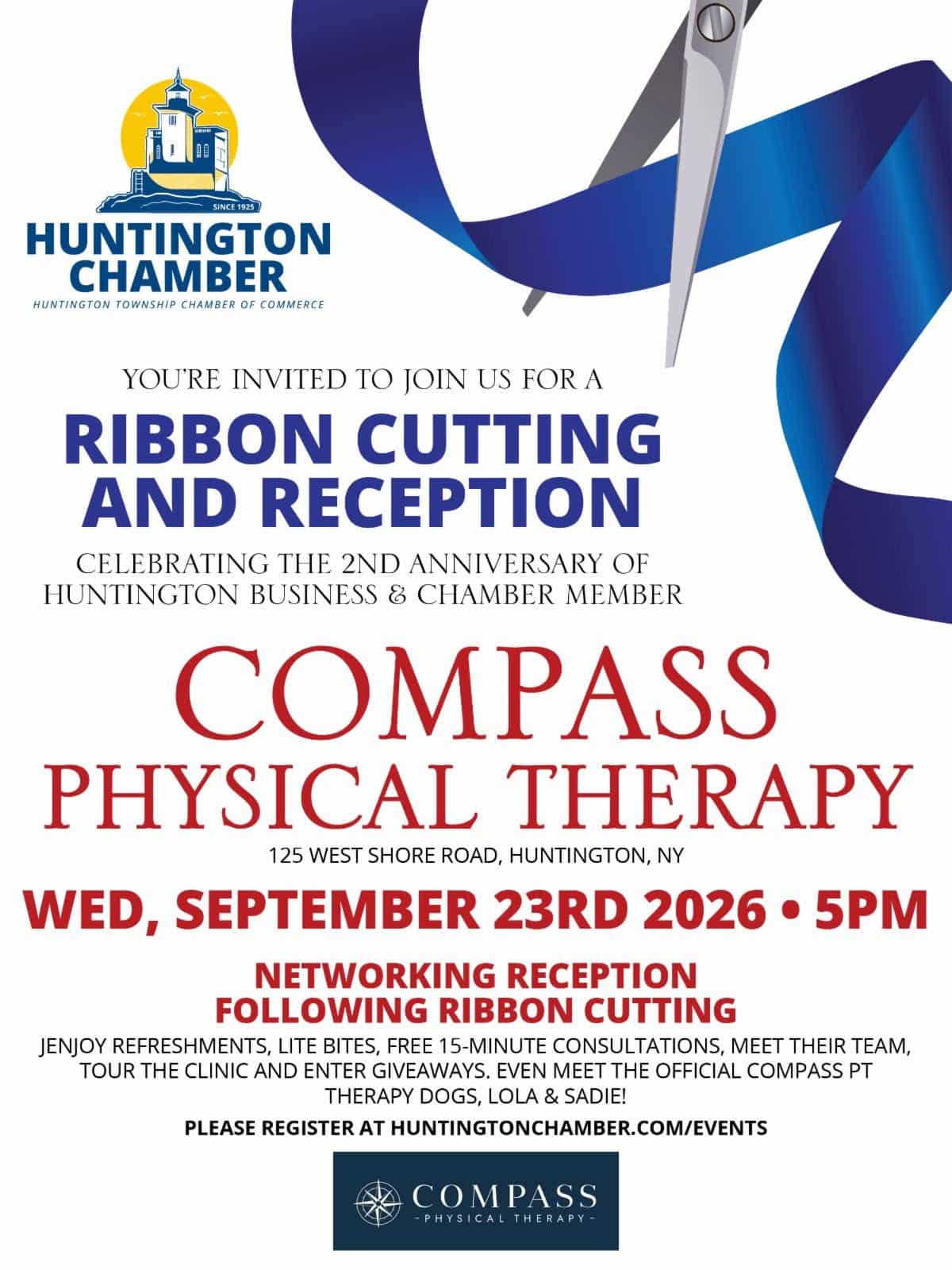 `Compass Physical Therapy 2nd Anniversary Ribbon Cutting & Reception – Free