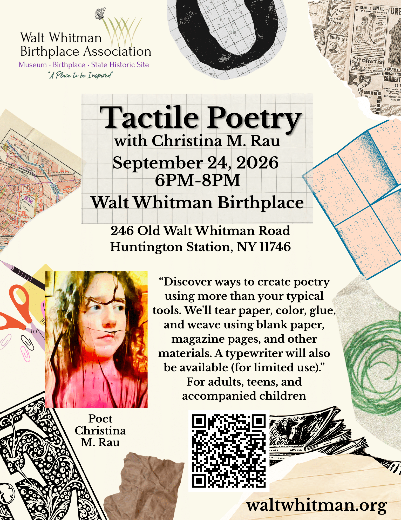 Tactile Poetry with Christina M. Rau - Walt Whitman Birthplace