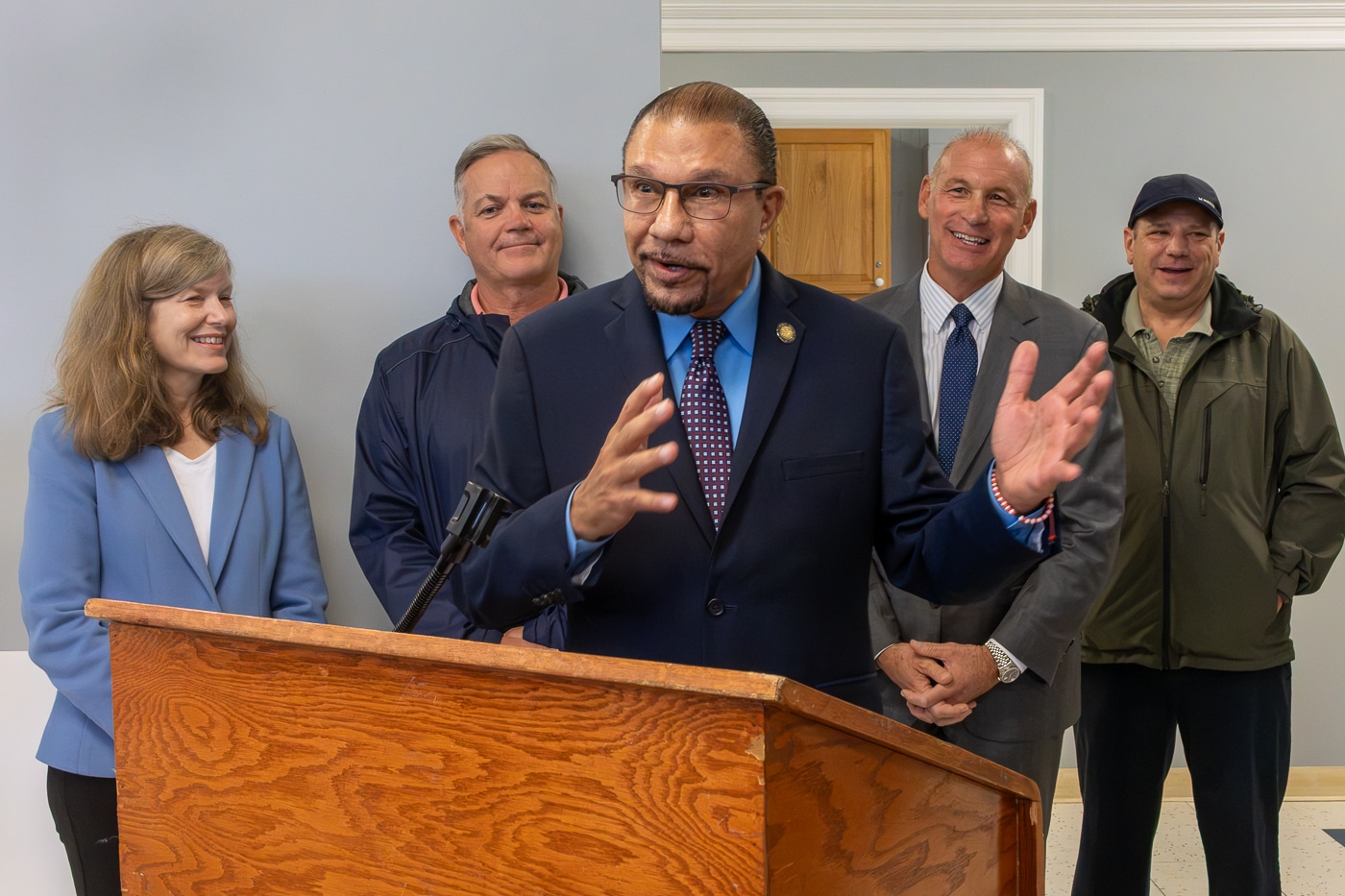 Deputy Assembly Speaker Phil Ramos describes the passion and dedication of our Huntington community with Councilwoman Jennifer Hebert, Supervisor Ed Smyth, Assemblyman Steve Stern and Town Clerk Andrew Raia. Finally! $19.5 Million Clears the Way for the Conte Community Center