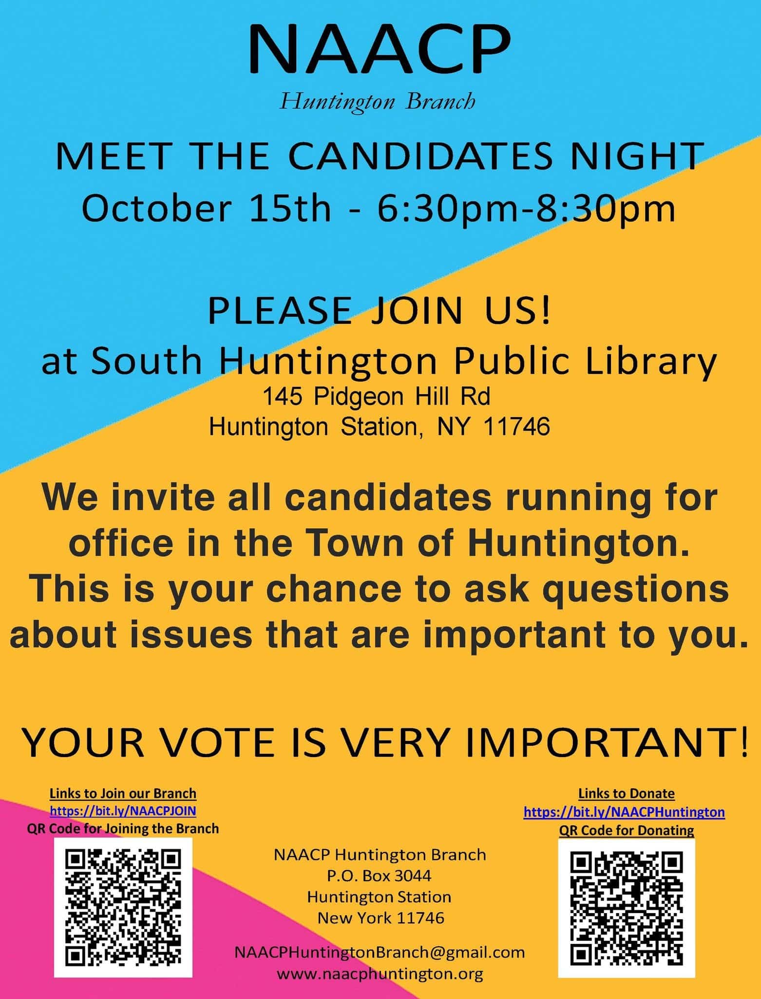 NAACP Huntington Branch Meet the Candidates Night – Free