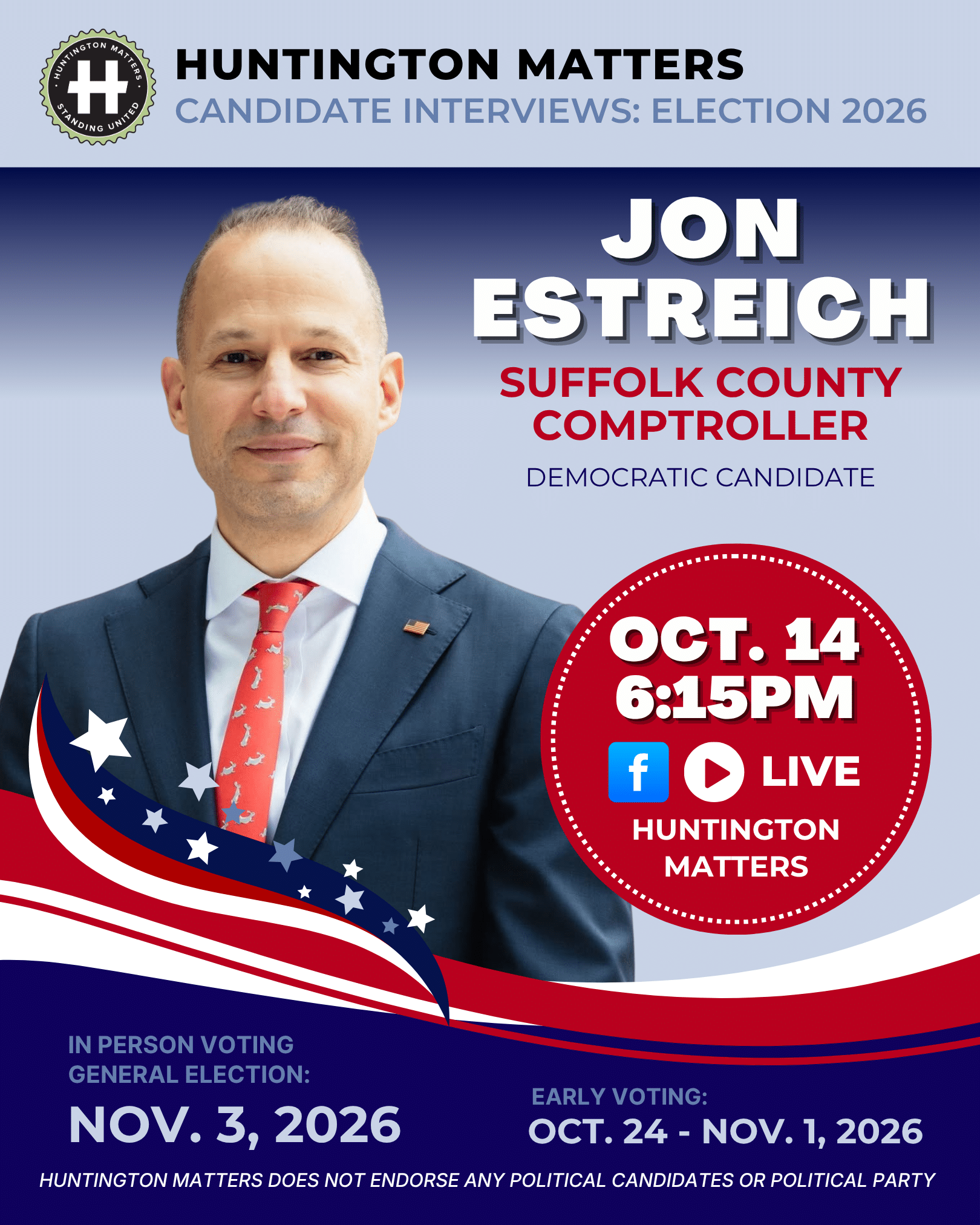 LIVE: JON ESTREICH Interview | Suffolk County Comptroller Candidate | Election 2026