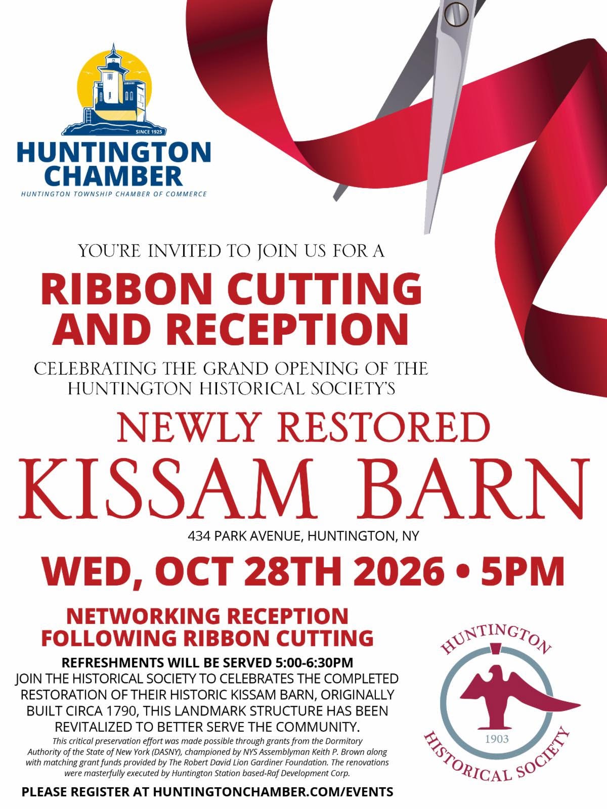 Kissam Barn Grand Opening Ribbon Cutting & Reception – Free